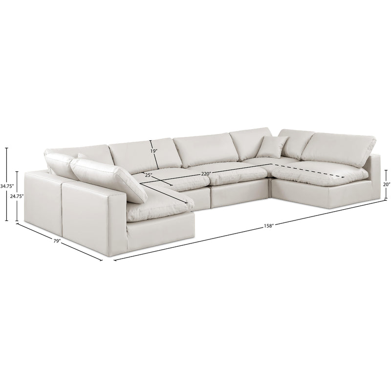 Meridian Comfy Cream Vegan Leather Modular Sectional IMAGE 10