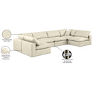 Meridian Comfy Cream Vegan Leather Modular Sectional IMAGE 11