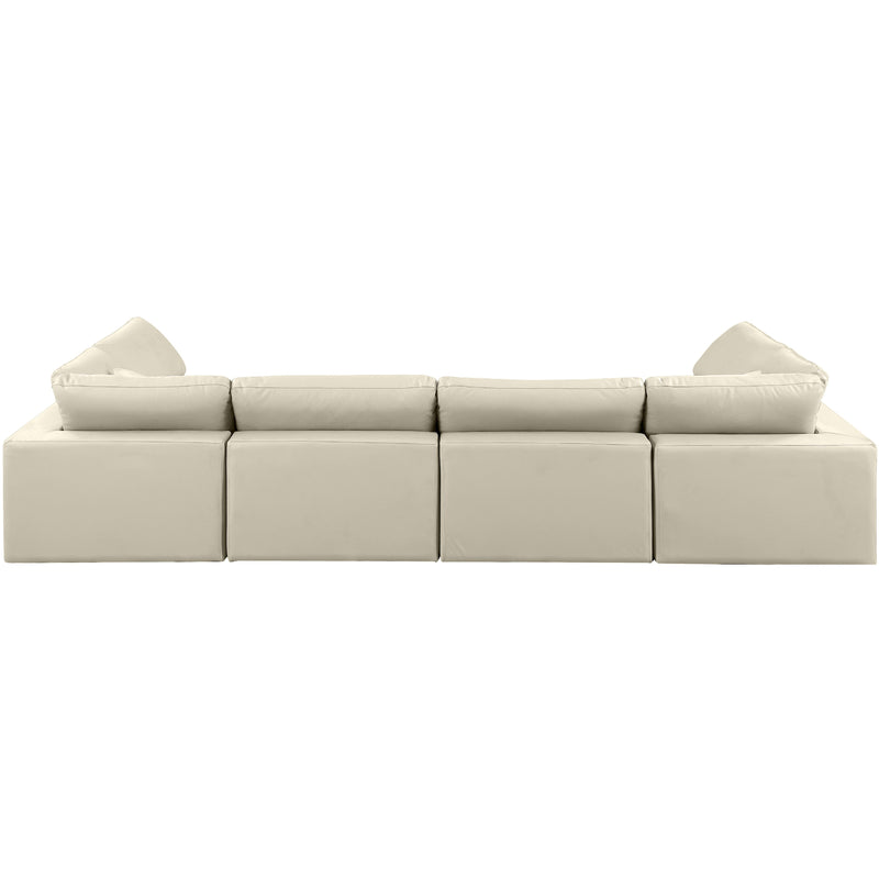 Meridian Comfy Cream Vegan Leather Modular Sectional IMAGE 3