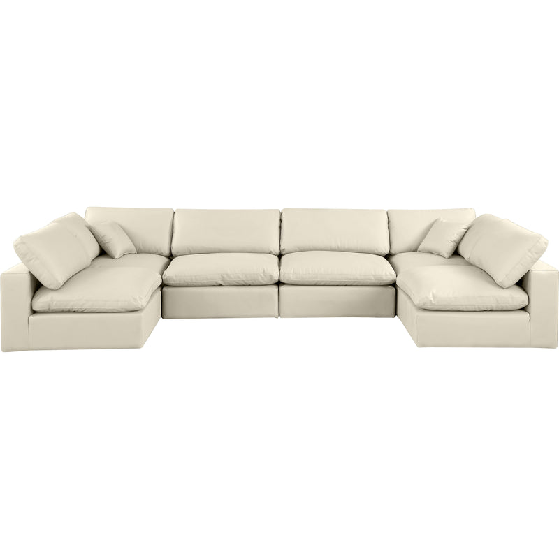 Meridian Comfy Cream Vegan Leather Modular Sectional IMAGE 4