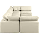 Meridian Comfy Cream Vegan Leather Modular Sectional IMAGE 5