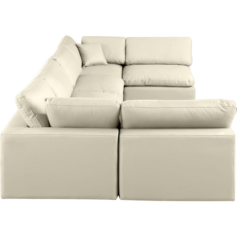 Meridian Comfy Cream Vegan Leather Modular Sectional IMAGE 5