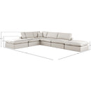 Meridian Comfy Cream Vegan Leather Modular Sectional IMAGE 10