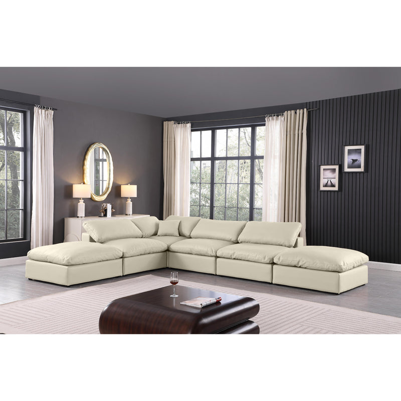Meridian Comfy Cream Vegan Leather Modular Sectional IMAGE 2