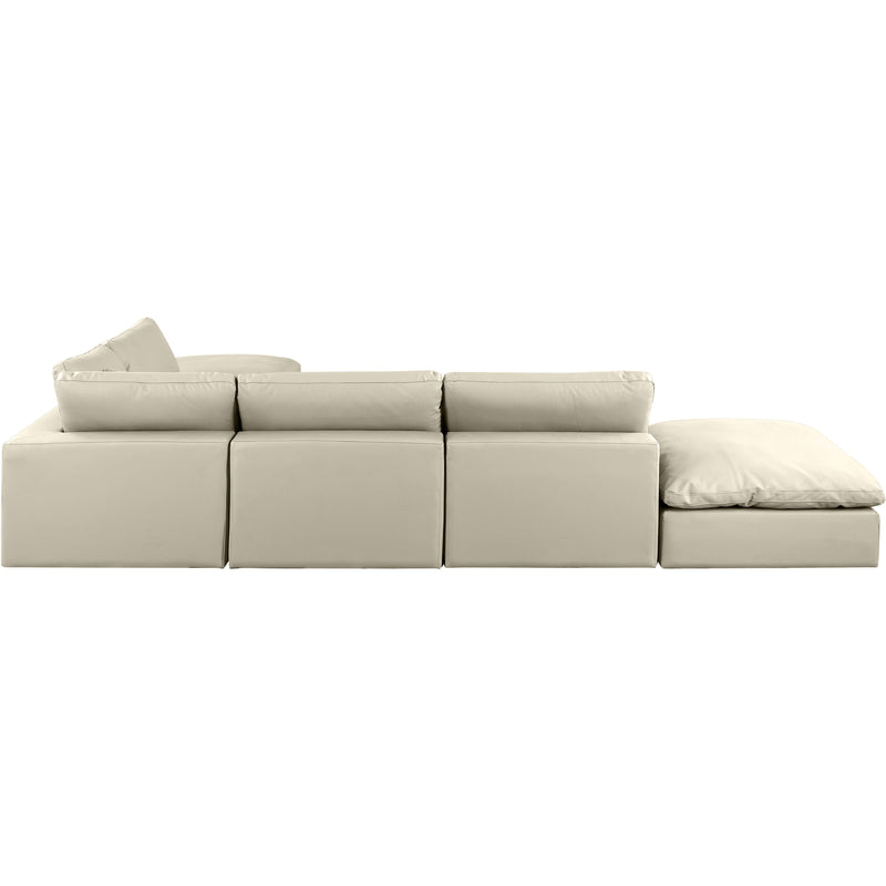 Meridian Comfy Cream Vegan Leather Modular Sectional IMAGE 3