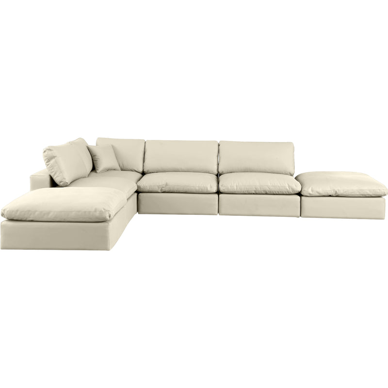 Meridian Comfy Cream Vegan Leather Modular Sectional IMAGE 4