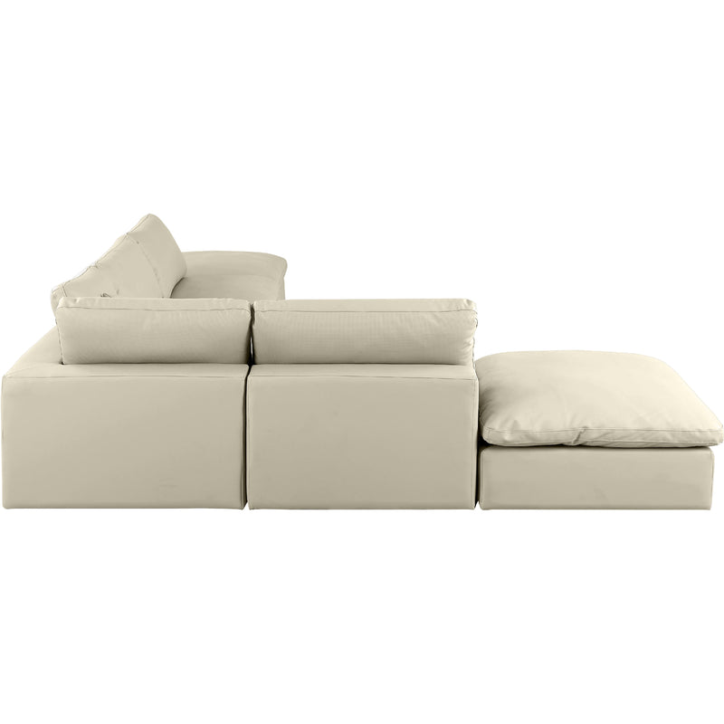 Meridian Comfy Cream Vegan Leather Modular Sectional IMAGE 5