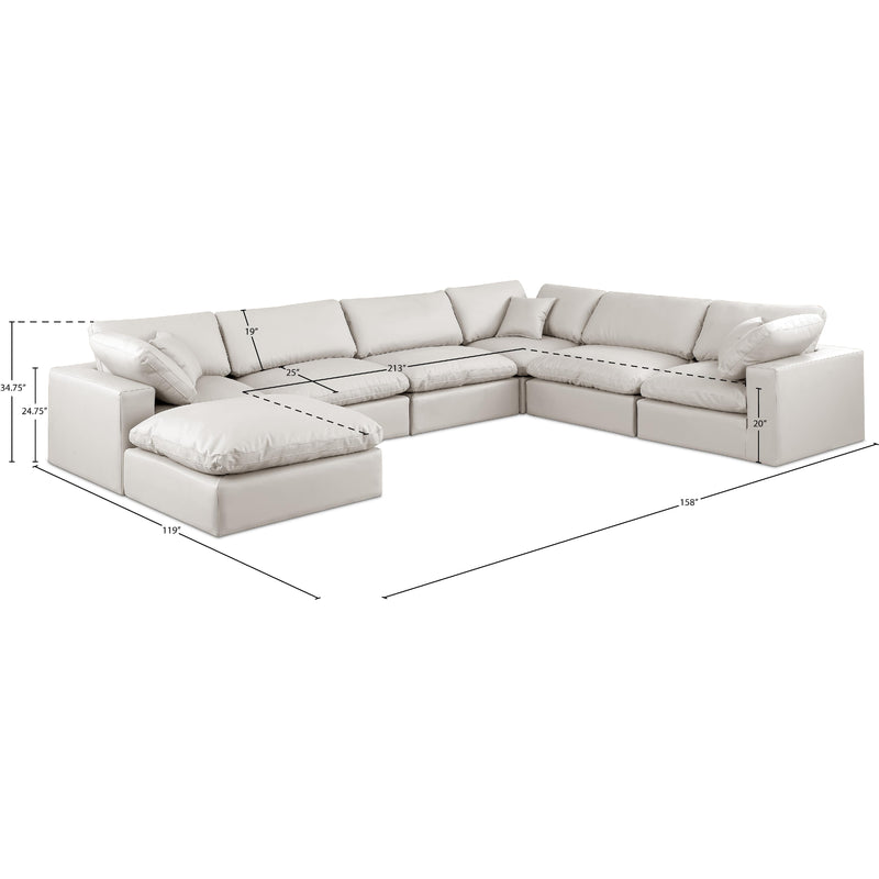 Meridian Comfy Cream Vegan Leather Modular Sectional IMAGE 10