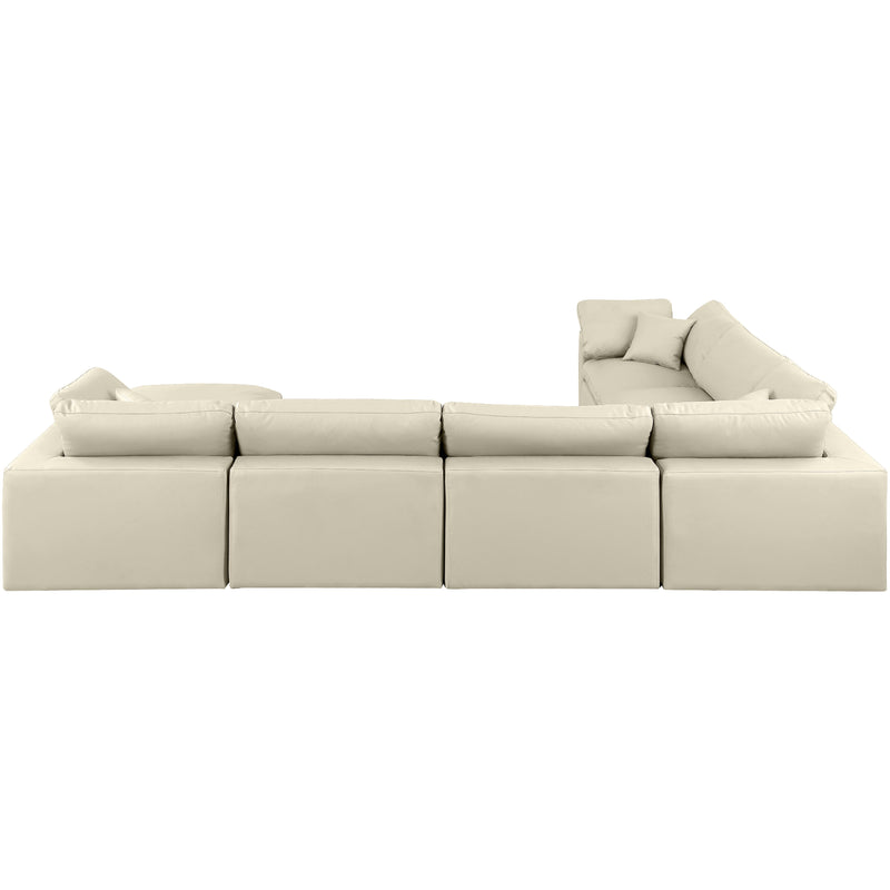 Meridian Comfy Cream Vegan Leather Modular Sectional IMAGE 3