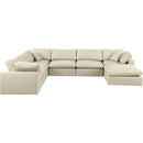 Meridian Comfy Cream Vegan Leather Modular Sectional IMAGE 4