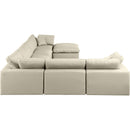Meridian Comfy Cream Vegan Leather Modular Sectional IMAGE 5