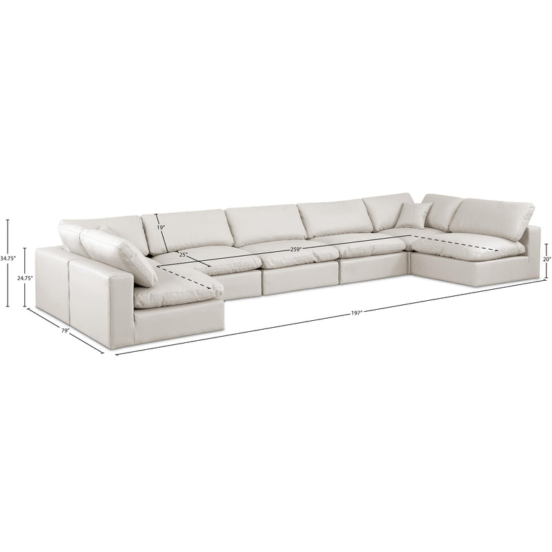 Meridian Comfy Cream Vegan Leather Modular Sectional IMAGE 10