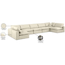 Meridian Comfy Cream Vegan Leather Modular Sectional IMAGE 11