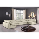 Meridian Comfy Cream Vegan Leather Modular Sectional IMAGE 2