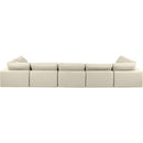 Meridian Comfy Cream Vegan Leather Modular Sectional IMAGE 3