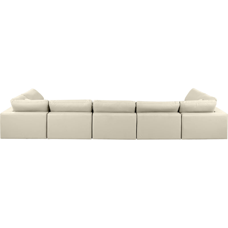 Meridian Comfy Cream Vegan Leather Modular Sectional IMAGE 3