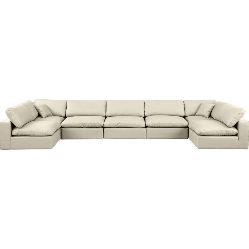 Meridian Comfy Cream Vegan Leather Modular Sectional IMAGE 4