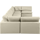 Meridian Comfy Cream Vegan Leather Modular Sectional IMAGE 5