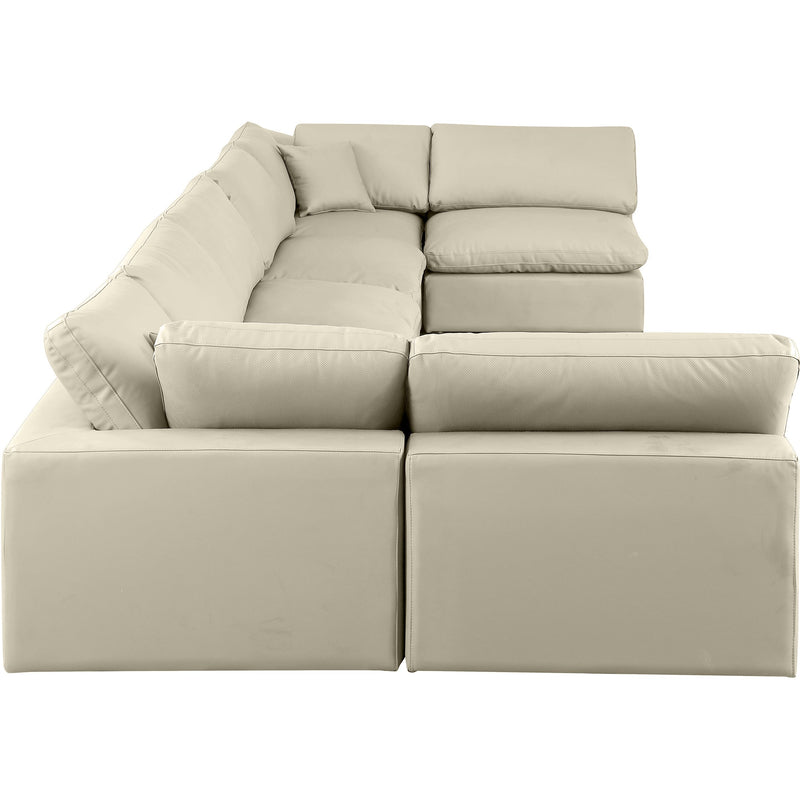 Meridian Comfy Cream Vegan Leather Modular Sectional IMAGE 5