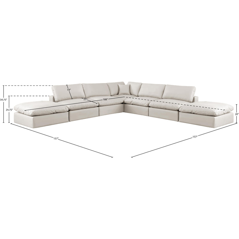 Meridian Comfy Cream Vegan Leather Modular Sectional IMAGE 10