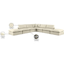 Meridian Comfy Cream Vegan Leather Modular Sectional IMAGE 11