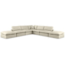 Meridian Comfy Cream Vegan Leather Modular Sectional IMAGE 1