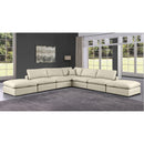 Meridian Comfy Cream Vegan Leather Modular Sectional IMAGE 2