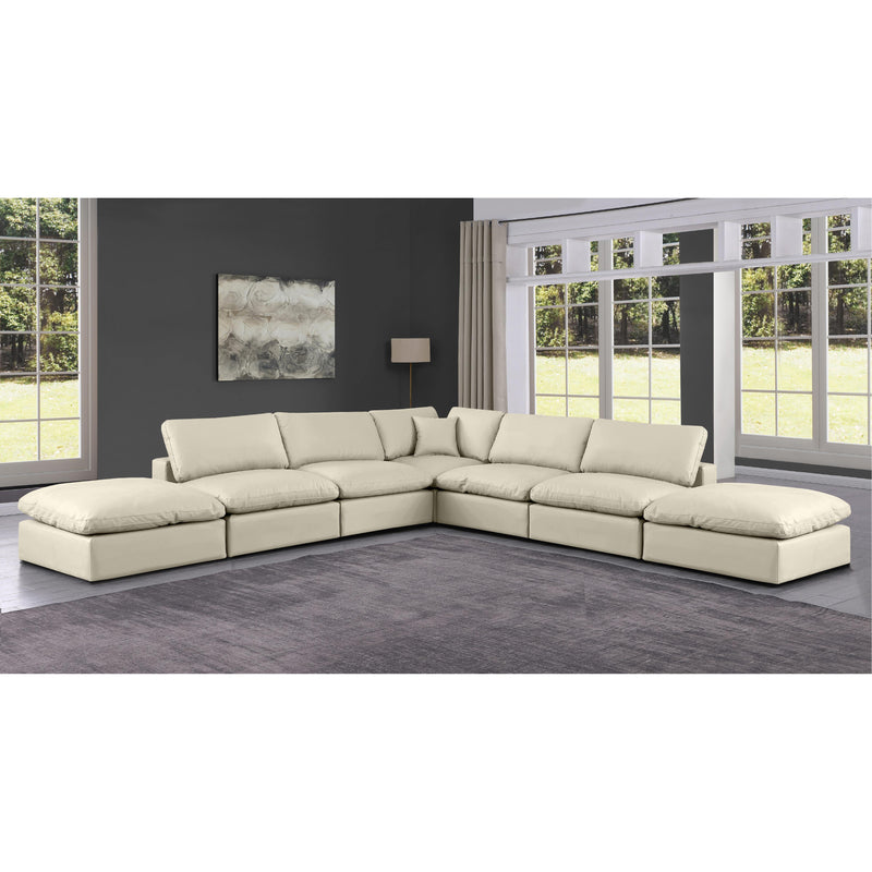 Meridian Comfy Cream Vegan Leather Modular Sectional IMAGE 2