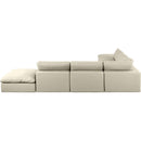 Meridian Comfy Cream Vegan Leather Modular Sectional IMAGE 3