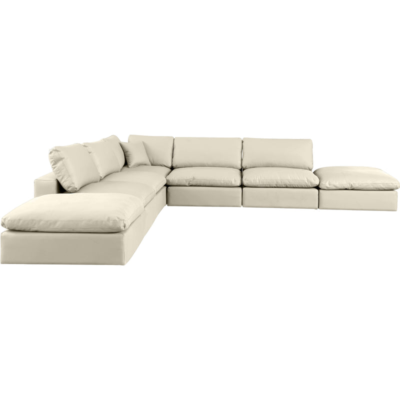 Meridian Comfy Cream Vegan Leather Modular Sectional IMAGE 4