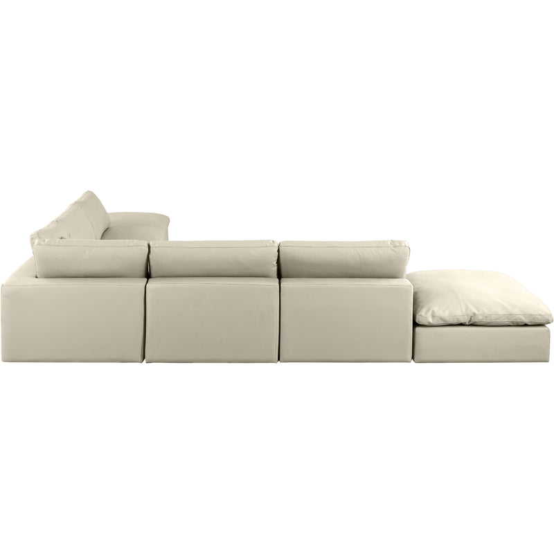 Meridian Comfy Cream Vegan Leather Modular Sectional IMAGE 5