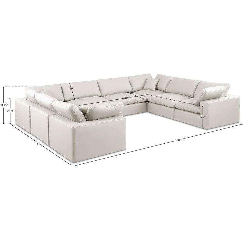 Meridian Comfy Cream Vegan Leather Modular Sectional IMAGE 10