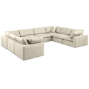 Meridian Comfy Cream Vegan Leather Modular Sectional IMAGE 1
