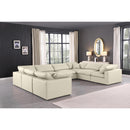 Meridian Comfy Cream Vegan Leather Modular Sectional IMAGE 2