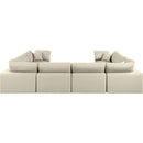 Meridian Comfy Cream Vegan Leather Modular Sectional IMAGE 3