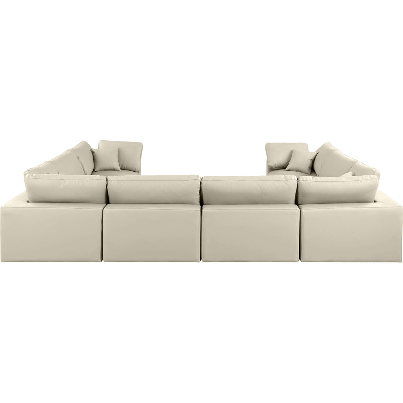 Meridian Comfy Cream Vegan Leather Modular Sectional IMAGE 3
