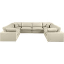 Meridian Comfy Cream Vegan Leather Modular Sectional IMAGE 4