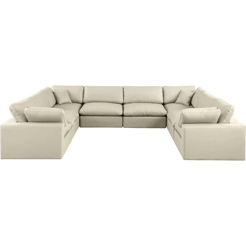 Meridian Comfy Cream Vegan Leather Modular Sectional IMAGE 4