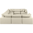 Meridian Comfy Cream Vegan Leather Modular Sectional IMAGE 5