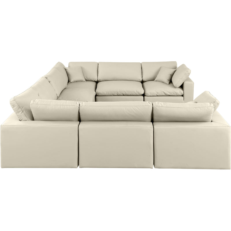 Meridian Comfy Cream Vegan Leather Modular Sectional IMAGE 5