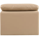 Meridian Comfy Tan Vegan Leather Modular Armless Chair IMAGE 3