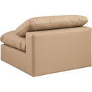 Meridian Comfy Tan Vegan Leather Modular Armless Chair IMAGE 5