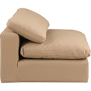 Meridian Comfy Tan Vegan Leather Modular Armless Chair IMAGE 6