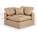 Meridian Comfy Tan Vegan Leather Modular Corner Chair IMAGE 11