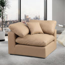 Meridian Comfy Tan Vegan Leather Modular Corner Chair IMAGE 2