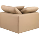 Meridian Comfy Tan Vegan Leather Modular Corner Chair IMAGE 3