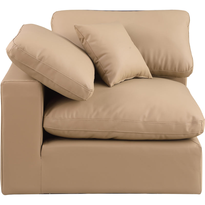 Meridian Comfy Tan Vegan Leather Modular Corner Chair IMAGE 4