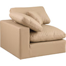Meridian Comfy Tan Vegan Leather Modular Corner Chair IMAGE 5