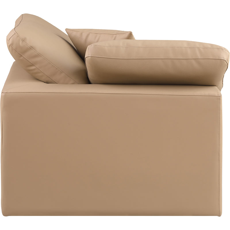Meridian Comfy Tan Vegan Leather Modular Corner Chair IMAGE 6