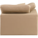 Meridian Comfy Tan Vegan Leather Modular Corner Chair IMAGE 7